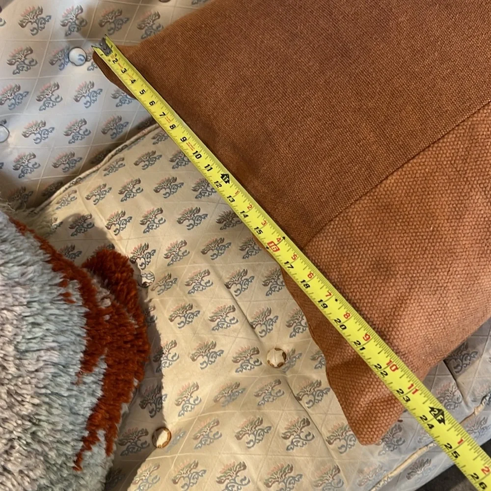 West Elm Honey Accent Pillow 68% cotton / 32% jute / 24 x 24 inches